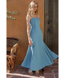Estella K ノースリーブ ロングワンピース 青 Estella.K｜エステラケーのワンピース（ブルー・ネイビー/青色系
