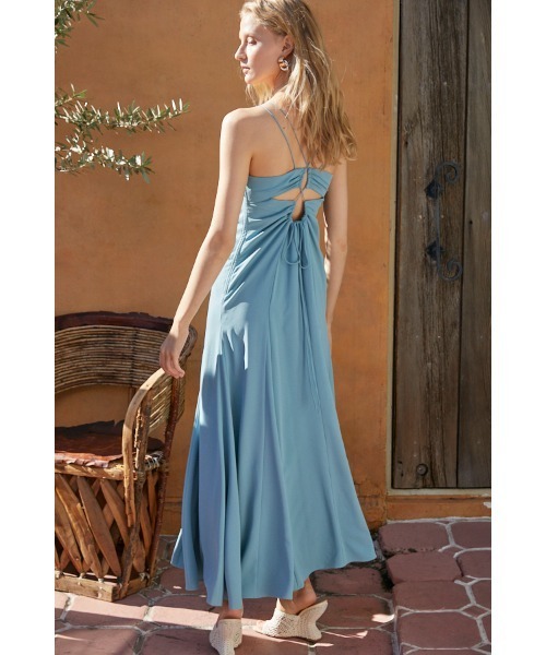 エステラケー　ワンピース Ravello Silk Long Dress カットアウトコットンシルクドレス
