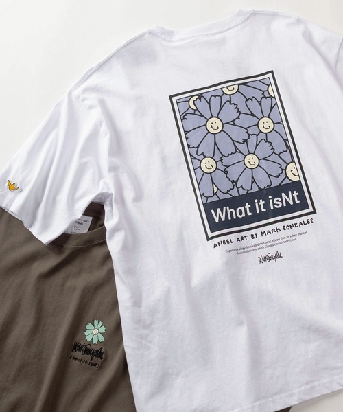(What it isNt)ART BY MARKGONZALES(ワットイットイズント)の「【75】【(What it isNt) ART BY MARK GONZALES/ワットイズイズント マークゴンザレス】リラックスフィット バックプリントアートグラフィック アソート 半袖Tシャツ/ワンポイント/オーバーサイズ(Tシャツ/カットソー・メンズ・ネイビー/ブラウン/ブラック/チャコールグレー/ホワイト/ホワイト系その他/ブラック系その他/グレー系その他/ブラウン系その他/ブルー系その他/ホワイト系その他2/ホワイト系その他3/ホワイト系その他4/ホワイト系その他5/ブラック系その他2/ブラック系その他3/グレー系その他2/グレー系その他3/グレー系その他4/ブラウン系その他2/ブラウン系その他3/ブラウン系その他4/ブラウン系その他5/ブルー系その他2/ブルー系その他3/ブルー系その他4・M/L/XL)」の6枚目の写真