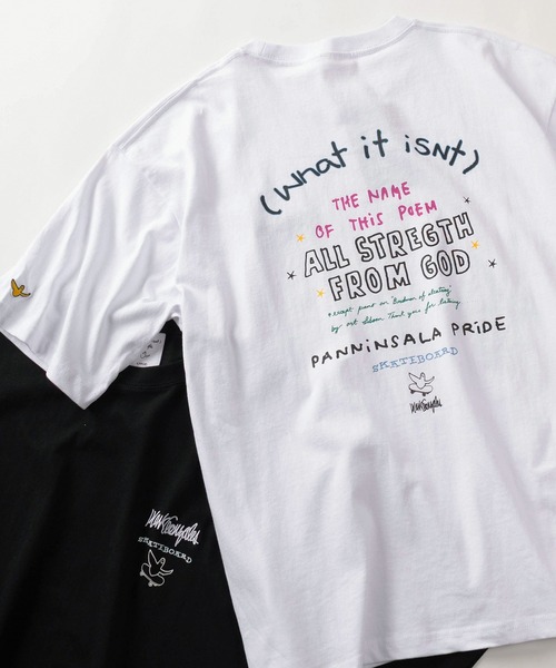 (What it isNt)ART BY MARKGONZALES(ワットイットイズント)の「【75】【(What it isNt) ART BY MARK GONZALES/ワットイズイズント マークゴンザレス】リラックスフィット バックプリントアートグラフィック アソート 半袖Tシャツ/ワンポイント/オーバーサイズ(Tシャツ/カットソー・メンズ・ネイビー/ブラウン/ブラック/チャコールグレー/ホワイト/ホワイト系その他/ブラック系その他/グレー系その他/ブラウン系その他/ブルー系その他/ホワイト系その他2/ホワイト系その他3/ホワイト系その他4/ホワイト系その他5/ブラック系その他2/ブラック系その他3/グレー系その他2/グレー系その他3/グレー系その他4/ブラウン系その他2/ブラウン系その他3/ブラウン系その他4/ブラウン系その他5/ブルー系その他2/ブルー系その他3/ブルー系その他4・M/L/XL)」の7枚目の写真