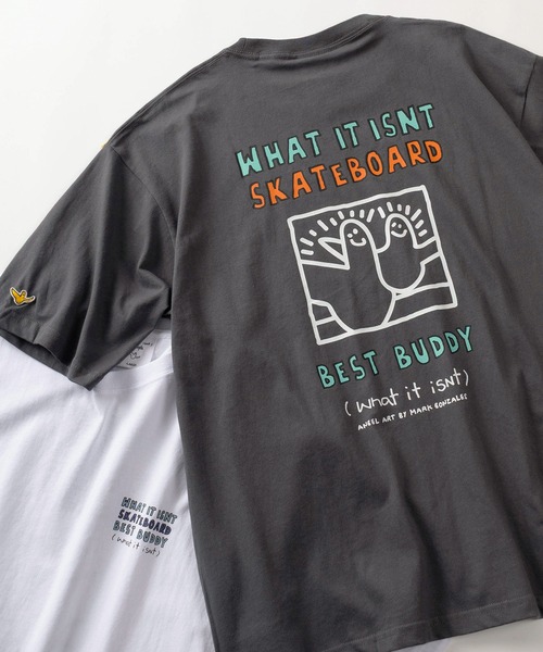 (What it isNt)ART BY MARKGONZALES(ワットイットイズント)の「【75】【(What it isNt) ART BY MARK GONZALES/ワットイズイズント マークゴンザレス】リラックスフィット バックプリントアートグラフィック アソート 半袖Tシャツ/ワンポイント/オーバーサイズ(Tシャツ/カットソー・メンズ・ネイビー/ブラウン/ブラック/チャコールグレー/ホワイト/ホワイト系その他/ブラック系その他/グレー系その他/ブラウン系その他/ブルー系その他/ホワイト系その他2/ホワイト系その他3/ホワイト系その他4/ホワイト系その他5/ブラック系その他2/ブラック系その他3/グレー系その他2/グレー系その他3/グレー系その他4/ブラウン系その他2/ブラウン系その他3/ブラウン系その他4/ブラウン系その他5/ブルー系その他2/ブルー系その他3/ブルー系その他4・M/L/XL)」の13枚目の写真