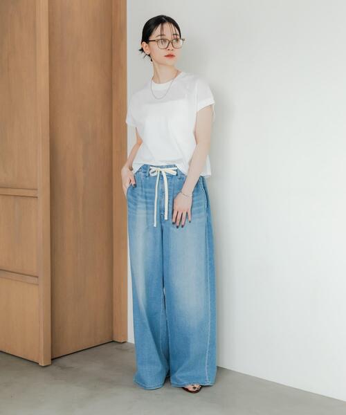 URBAN RESEARCH(アーバンリサーチ)の「スーピマコットンフレンチスリーブカットソー(Tシャツ/カットソー・レディース・ホワイト/ベージュ系その他/カーキ/ブラック・FREE)」の9枚目の写真