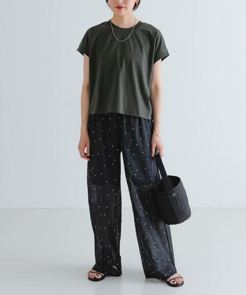 URBAN RESEARCH(アーバンリサーチ)の「スーピマコットンフレンチスリーブカットソー(Tシャツ/カットソー・レディース・ホワイト/ベージュ系その他/カーキ/ブラック・FREE)」の22枚目の写真