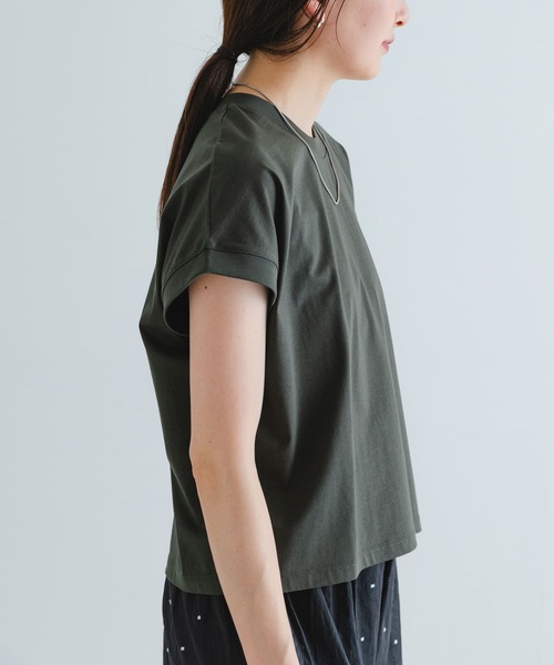 セール】スーピマコットンフレンチスリーブカットソー（Tシャツ