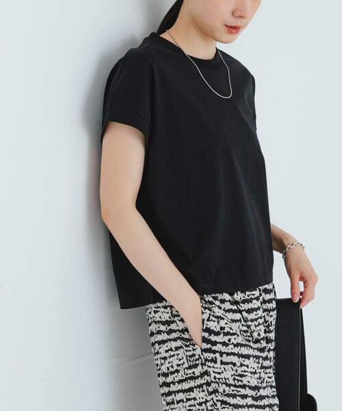 URBAN RESEARCH(アーバンリサーチ)の「スーピマコットンフレンチスリーブカットソー(Tシャツ/カットソー・レディース・ホワイト/ベージュ系その他/カーキ/ブラック・FREE)」の11枚目の写真