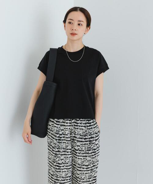 URBAN RESEARCH(アーバンリサーチ)の「スーピマコットンフレンチスリーブカットソー(Tシャツ/カットソー・レディース・ホワイト/ベージュ系その他/カーキ/ブラック・FREE)」の9枚目の写真