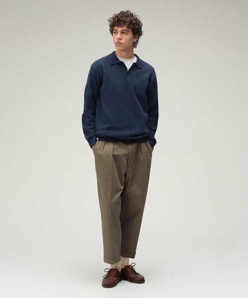 BEAMS PLUS（ビームスプラス）の「9ゲージ ネップ ニット ポロシャツ（ポロシャツ・メンズ・ネイビー/サックスブルー/ミント/ベージュ/ブラウン・XL/L/M/S）」の7枚目の写真