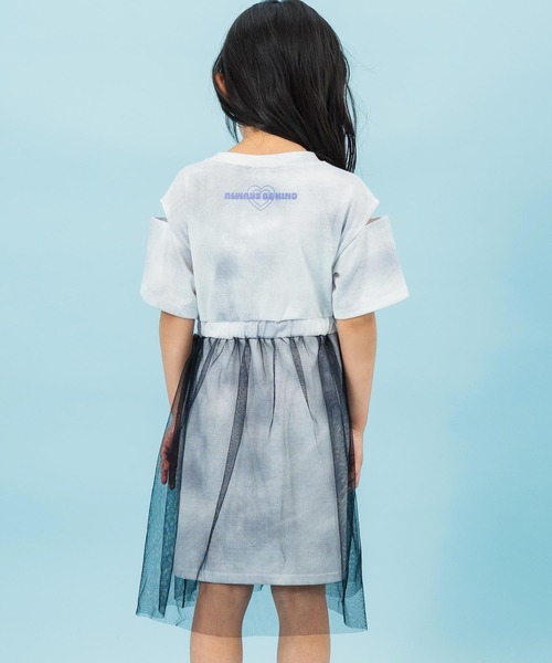 ANAP kids(アナップキッズ)の「タイダイ柄Tシャツ チュール重ねワンピース(ワンピース・キッズ・ブラック/ライトピンク・110cm/120cm/130cm)」の6枚目の写真