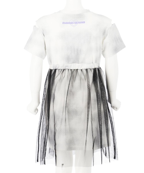 ANAP kids(アナップキッズ)の「タイダイ柄Tシャツ チュール重ねワンピース(ワンピース・キッズ・ブラック/ライトピンク・110cm/120cm/130cm)」の14枚目の写真