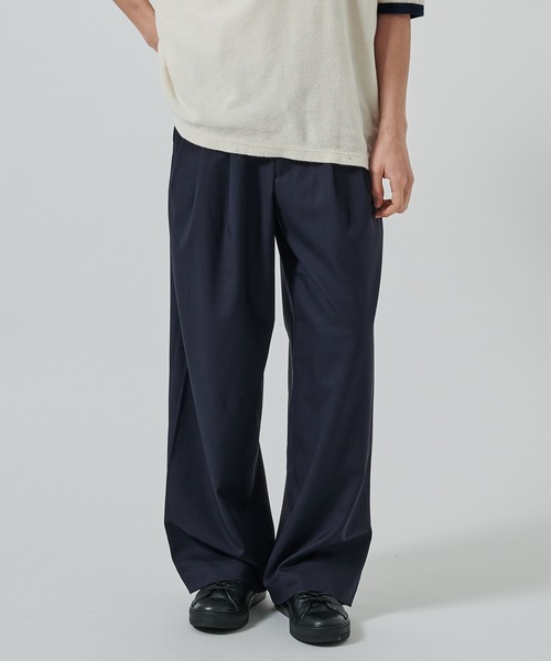 パンツ markaware pleated wode trousers MARKAWARE PLEATED WIDE TROUSERS /beige メンズ