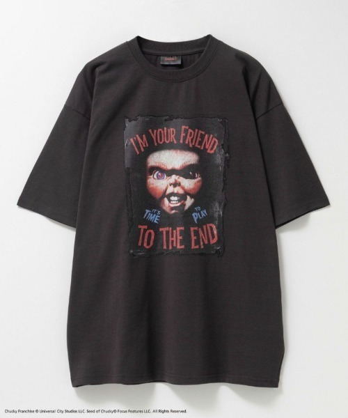 Mac-House(マックハウス)の「【別注デザイン】 CHUCKY ホラーデザインTシャツ(Tシャツ/カットソー・メンズ・ホワイト/チャコールグレー・M/L/XL)」の2枚目の写真