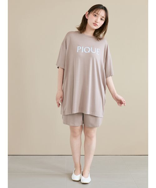 接触冷感】カラーレーヨンロゴTシャツ（ルームウェア/パジャマ