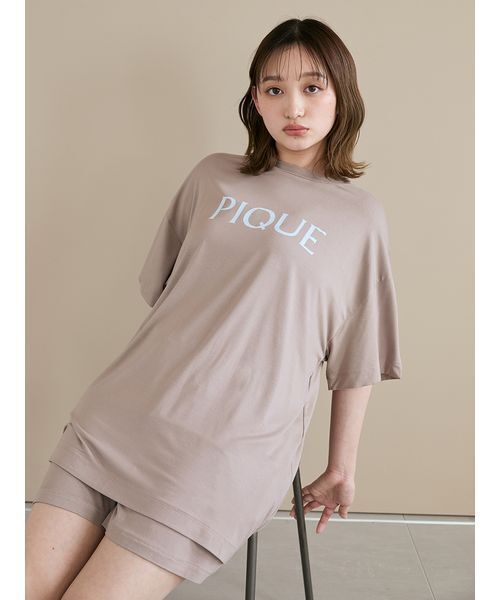 接触冷感 カラーレーヨンロゴ セットアップ 新品未使用 ジェラートピケ 接触冷感】カラーレーヨンロゴTシャツ（Tシャツ/カットソー