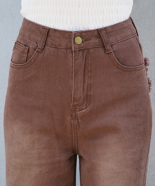tiptop（ティップトップ）の「バックハート刺繍デニムワイドパンツ（デニムパンツ・レディース・ブラウン/サックスブルー/ブラック・M/S）」の10枚目の写真