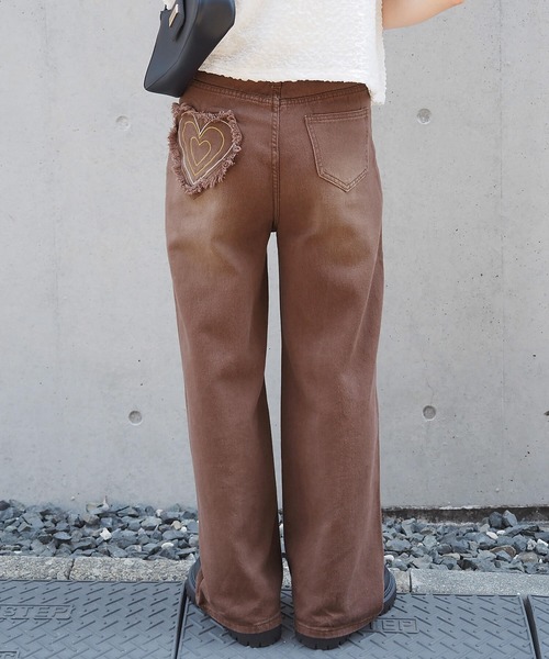 tiptop（ティップトップ）の「バックハート刺繍デニムワイドパンツ（デニムパンツ・レディース・ブラウン/サックスブルー/ブラック・M/S）」の7枚目の写真