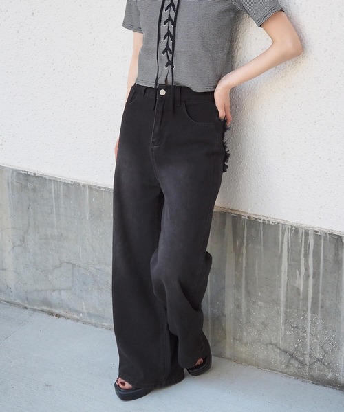 tiptop（ティップトップ）の「バックハート刺繍デニムワイドパンツ（デニムパンツ・レディース・ブラウン/サックスブルー/ブラック・M/S）」の20枚目の写真