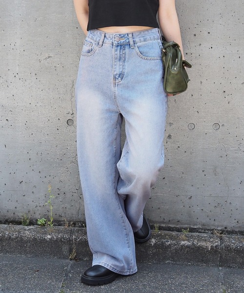 tiptop（ティップトップ）の「バックハート刺繍デニムワイドパンツ（デニムパンツ・レディース・ブラウン/サックスブルー/ブラック・M/S）」の17枚目の写真