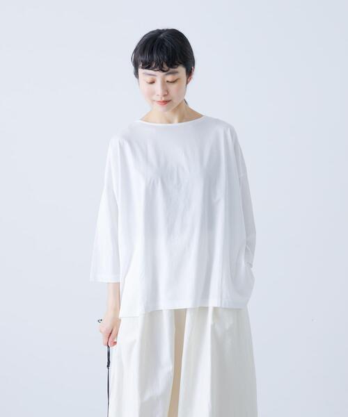かぐれ(カグレ)の「ボートネック7分袖ワイドカットソー(Tシャツ/カットソー・レディース・ピンク/ネイビー/オフホワイト・FREE)」の7枚目の写真