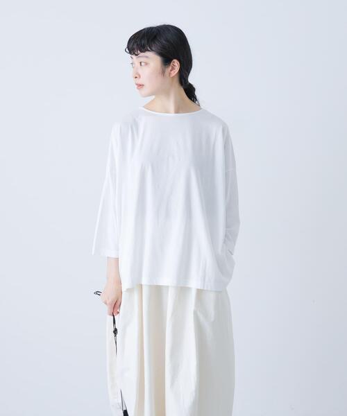 かぐれ(カグレ)の「ボートネック7分袖ワイドカットソー(Tシャツ/カットソー・レディース・ピンク/ネイビー/オフホワイト・FREE)」の8枚目の写真