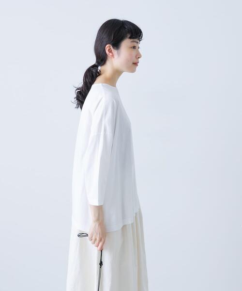ボートネック7分袖ワイドカットソー（Tシャツ/カットソー）｜かぐれ
