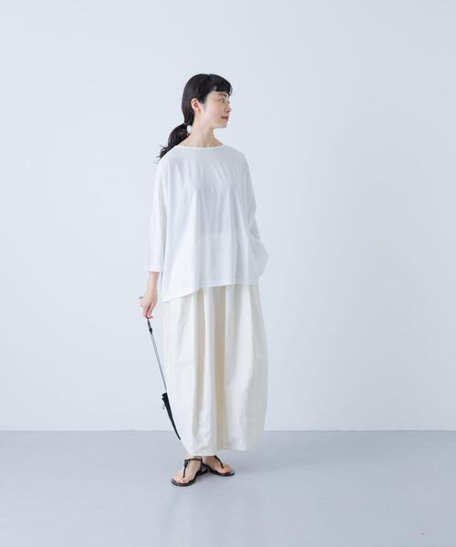 かぐれ(カグレ)の「ボートネック7分袖ワイドカットソー(Tシャツ/カットソー・レディース・ピンク/ネイビー/オフホワイト・FREE)」の10枚目の写真