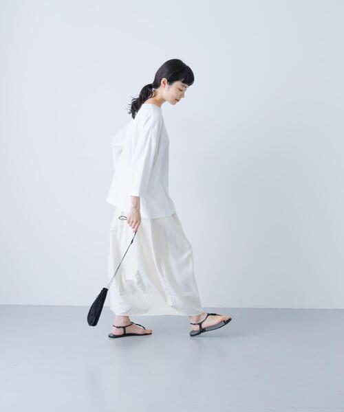 かぐれ(カグレ)の「ボートネック7分袖ワイドカットソー(Tシャツ/カットソー・レディース・ピンク/ネイビー/オフホワイト・FREE)」の4枚目の写真