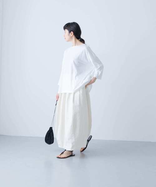ボートネック7分袖ワイドカットソー（Tシャツ/カットソー）｜か