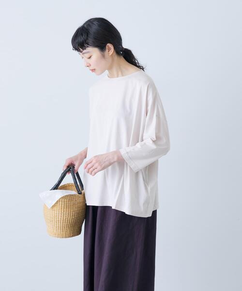 かぐれ(カグレ)の「ボートネック7分袖ワイドカットソー(Tシャツ/カットソー・レディース・ピンク/ネイビー/オフホワイト・FREE)」の13枚目の写真