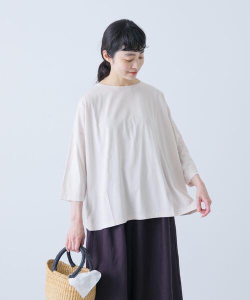 かぐれ(カグレ)の「ボートネック7分袖ワイドカットソー(Tシャツ/カットソー・レディース・ピンク/ネイビー/オフホワイト・FREE)」の14枚目の写真