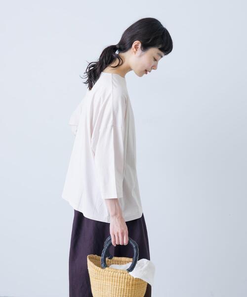 かぐれ(カグレ)の「ボートネック7分袖ワイドカットソー(Tシャツ/カットソー・レディース・ピンク/ネイビー/オフホワイト・FREE)」の15枚目の写真