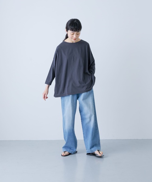 【かぐれ】ボートネック7分袖ワイドカットソー かぐれ｜ボートネック7分袖ワイドカットソー | Rakuten Fashion