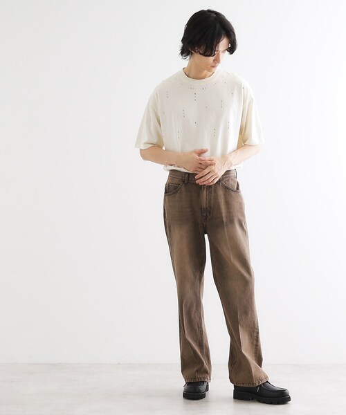 tk.TAKEO KIKUCHI（ティーケータケオキクチ）の「ヴィンテージライクスタッズTシャツ（Tシャツ/カットソー・メンズ・ブラック/ブラウン系その他/オフホワイト・01/02/03）」の11枚目の写真