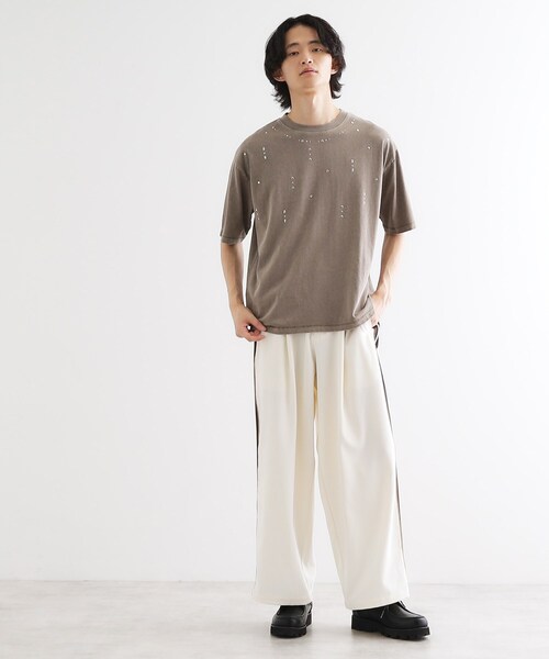tk.TAKEO KIKUCHI（ティーケータケオキクチ）の「ヴィンテージライクスタッズTシャツ（Tシャツ/カットソー・メンズ・ブラック/ブラウン系その他/オフホワイト・01/02/03）」の17枚目の写真