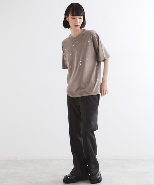 tk.TAKEO KIKUCHI（ティーケータケオキクチ）の「ヴィンテージライクスタッズTシャツ（Tシャツ/カットソー・メンズ・ブラック/ブラウン系その他/オフホワイト・01/02/03）」の20枚目の写真