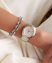 OLIVIA BURTON（オリビアバートン）の「「OLIVIA BURTON/オリビアバートン」スポーツ リュクス - 36mm ラスター シルバー&ゴールド マルチファンクション ホワイト MOP ブレスレット（アナログ腕時計・レディース）」