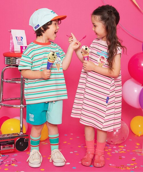 BREEZE（ブリーズ）の「【リンク】サーティワン フレーバーボーダーTシャツ（Tシャツ/カットソー・キッズ・ピンク/ブラウン/ミント/グリーン・130/80/120/110/100/90/140）」の17枚目の写真