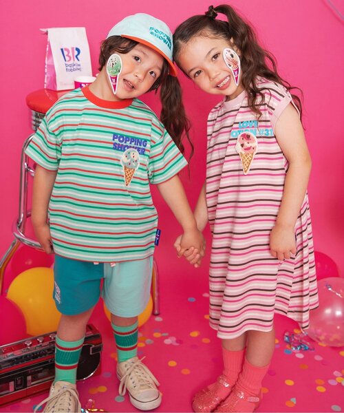 BREEZE（ブリーズ）の「【リンク】サーティワン フレーバーボーダーTシャツ（Tシャツ/カットソー・キッズ・ピンク/ブラウン/ミント/グリーン・130/80/120/110/100/90/140）」の18枚目の写真