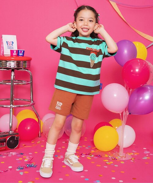 BREEZE（ブリーズ）の「【リンク】サーティワン フレーバーボーダーTシャツ（Tシャツ/カットソー・キッズ・ピンク/ブラウン/ミント/グリーン・130/80/120/110/100/90/140）」の20枚目の写真