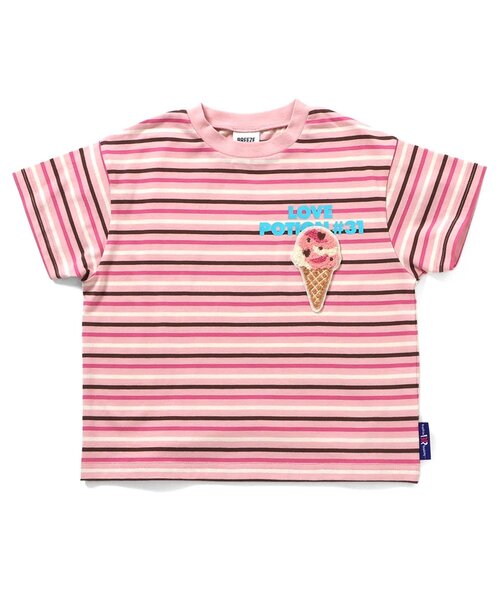 BREEZE（ブリーズ）の「【リンク】サーティワン フレーバーボーダーTシャツ（Tシャツ/カットソー・キッズ・ピンク/ブラウン/ミント/グリーン・130/80/120/110/100/90/140）」の7枚目の写真