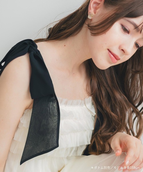 fran de lingerie（フランデランジェリー）の「ナイトブラ付きルームウェア＆パジャマ「ルナイト スイート キャミソール」 ナイトブラ付きキャミソール（ルームウェア/パジャマ・レディース・ブラック/アイボリー/オフホワイト/ピンク系その他・M/L/S）」の10枚目の写真