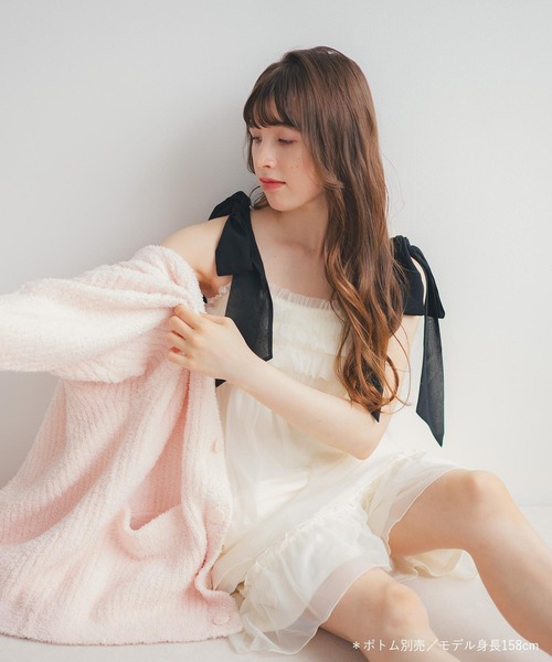 fran de lingerie（フランデランジェリー）の「ナイトブラ付きルームウェア＆パジャマ「ルナイト スイート キャミソール」 ナイトブラ付きキャミソール（ルームウェア/パジャマ・レディース・ブラック/アイボリー/オフホワイト/ピンク系その他・M/L/S）」の11枚目の写真