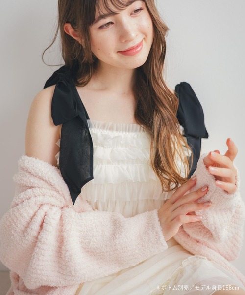 fran de lingerie（フランデランジェリー）の「ナイトブラ付きルームウェア＆パジャマ「ルナイト スイート キャミソール」 ナイトブラ付きキャミソール（ルームウェア/パジャマ・レディース・ブラック/アイボリー/オフホワイト/ピンク系その他・M/L/S）」の12枚目の写真