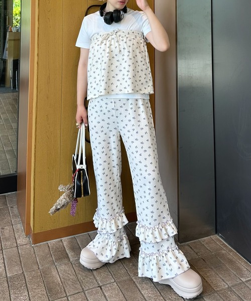 Alley Tokyo(アリートーキョー)の「マルチウェイフリフリワッフルパンツとスカートのセット(その他パンツ・レディース・オフホワイト/ラベンダー・FREE)」の7枚目の写真