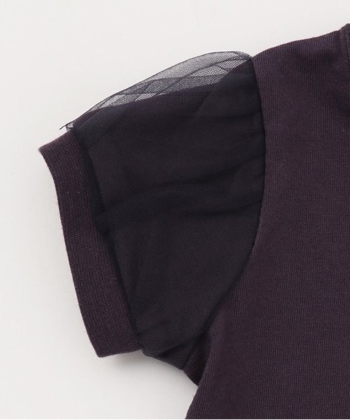 petit main（プティマイン）の「袖チュールロンパース＋スカパンセット（ロンパース・キッズ・チャコール/ライトピンク・80ｃｍ/70cm）」の6枚目の写真