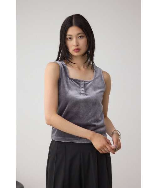 AZUL by moussy（アズールバイマウジー）の「ベロアタンクトップ（タンクトップ・レディース・ブラウン/ピンク/アイボリー/グレー・FREE）」の19枚目の写真