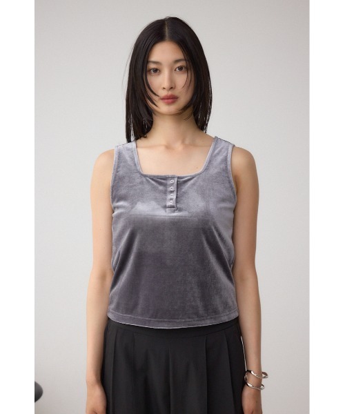 AZUL by moussy（アズールバイマウジー）の「ベロアタンクトップ（タンクトップ・レディース・ブラウン/ピンク/アイボリー/グレー・FREE）」の21枚目の写真