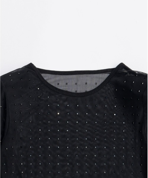 PRANK PROJECT（プランクプロジェクト）の「ストーンメッシュスキントップ / Stone Mesh Skin Top（Tシャツ/カットソー・レディース・ブラック/ベージュ・FREE）」の15枚目の写真