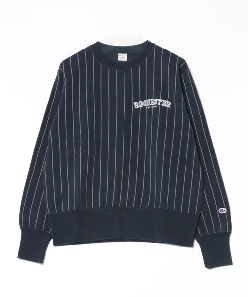 Champion(チャンピオン)の「【Champion】C3-C006/CREW NECK SWEATSHIRT/クルーネックスウェット/ストライプ柄/チャンピオン(スウェット・メンズ・ネイビー/オートミール/グレー・XL/L/M)」の3枚目の写真