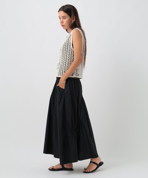 BAYFLOW（ベイフロー）の「[前後で着られる]INDIAN 2WAY ベスト（ベスト・レディース・ライトブラウン/オフホワイト/チャコール・FREE）」の12枚目の写真