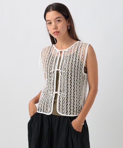 BAYFLOW（ベイフロー）の「[前後で着られる]INDIAN 2WAY ベスト（ベスト・レディース・ライトブラウン/オフホワイト/チャコール・FREE）」の13枚目の写真